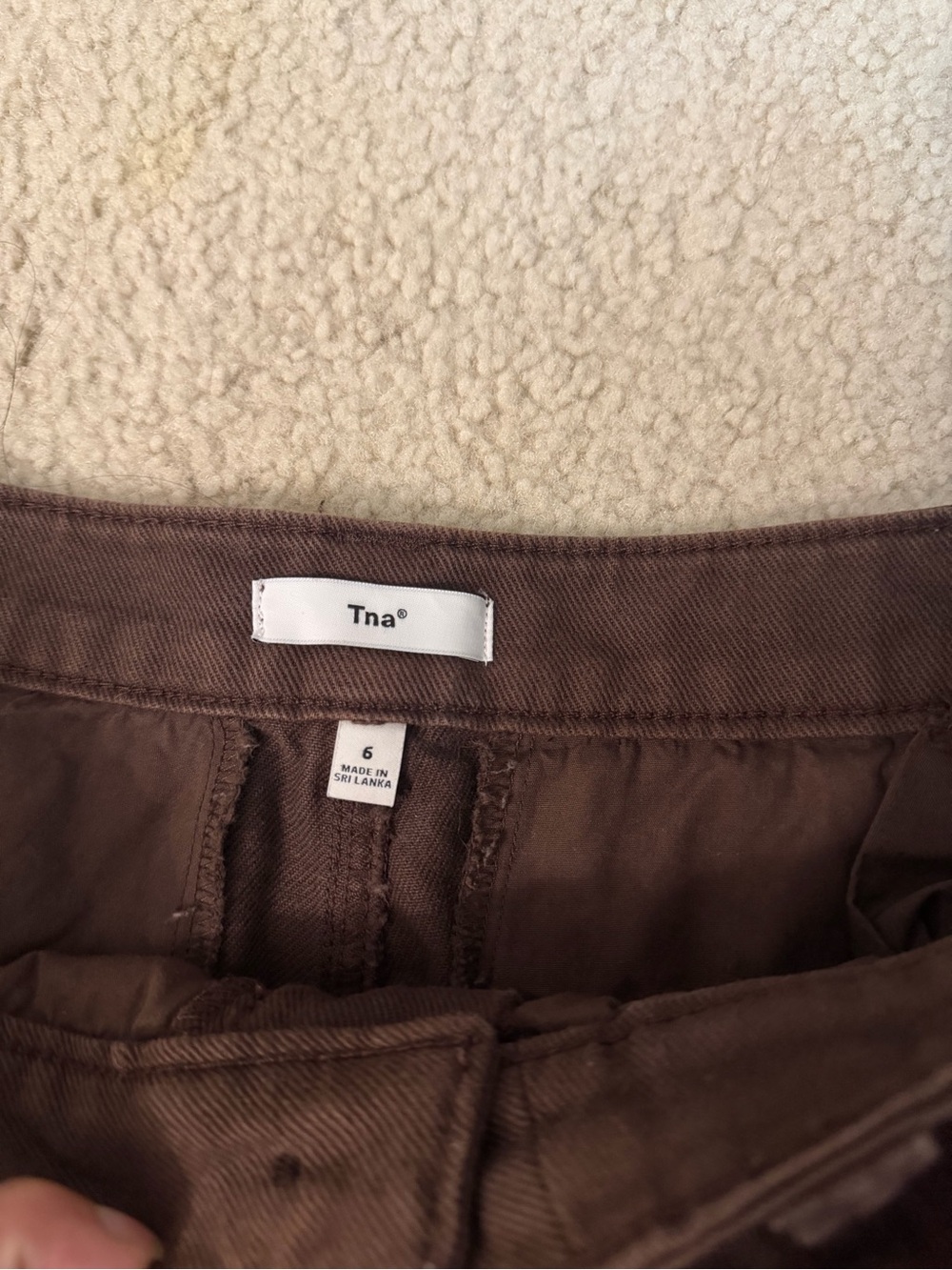 TNA Chocolate Brown Wide-Leg Cargo Pants - Women - Picture 3 of 3